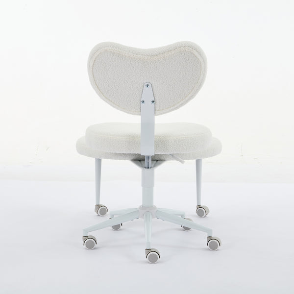 English Elm Meditation Chair Plus patented active seating with lumbar support, swivel footstool & memory foam comfort Ivory W1143P314942
