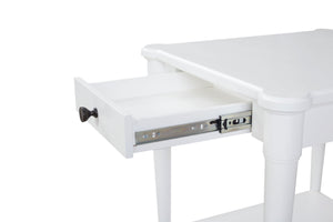 English Elm White Solid Wood Cocktail Table with Casters and Two Drawers, Transitional Casual Design, Durable Finish White 28 L x 30 W x 14.25 H B2699P218290