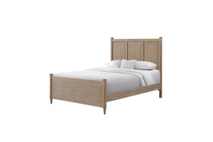 English Elm Mindi Twin Bed with Mindi Veneer Panel Headboard, Tapered Legs, Durable Solid Wood Frame, Calm Finish Sand 81.25 L x 8 W x 5.5 H B2699S00086
