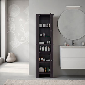 English Elm FM Catalina Tall Stylish Cabinet Wenge – Vertical Bathroom Organizer with Closed Storage, Durable MDP Finish B128P387077