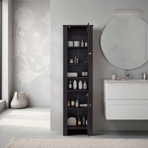 English Elm FM Catalina Tall Stylish Cabinet Wenge – Vertical Bathroom Organizer with Closed Storage, Durable MDP Finish B128P387077
