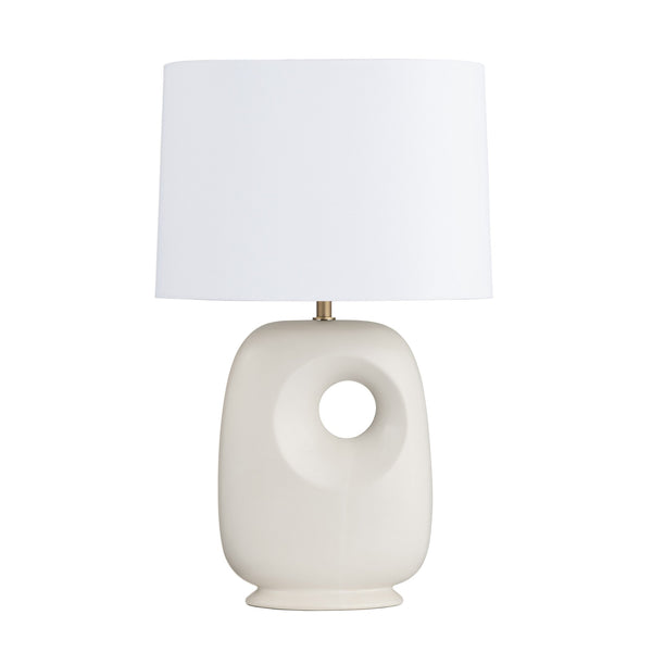 Crestview Collection 27.5" H Elegant Ceramic Table Lamp With Gold Accents, White Shade & Modern Abstract Design   Cvazp140