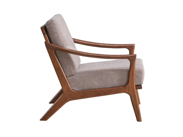 English Elm Lide Light Brown Fabric Accent Chair with Brown Wood Frame, Removable Cushion & 220lb Capacity B2726S00385
