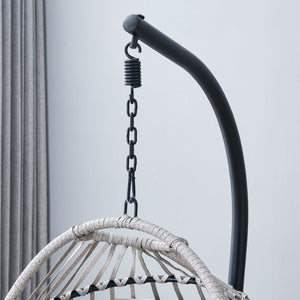 English Elm Grheavy-duty Iron Egg Chair Pe Rattan Woven Swing Seat for Patio or Living Room W2920P281903