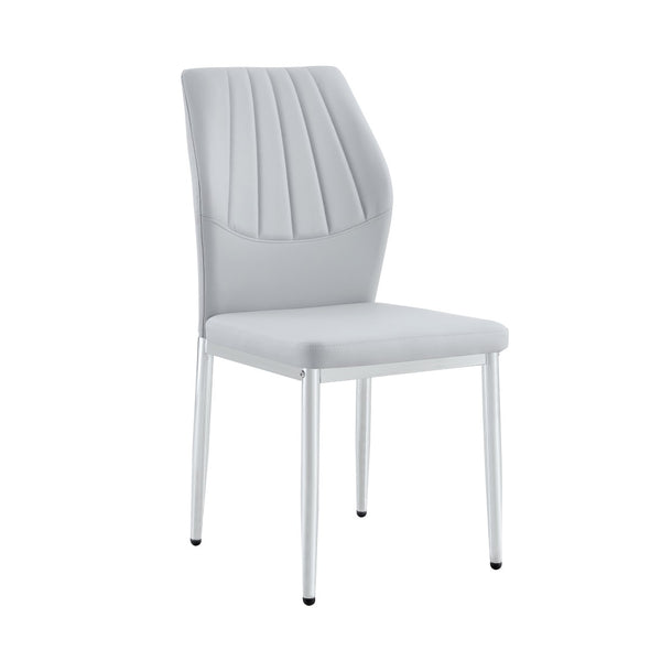 English Elm Table and Chair Set Marble Glass Top with Gray Pu Seating for Modern Dining W1151S04647