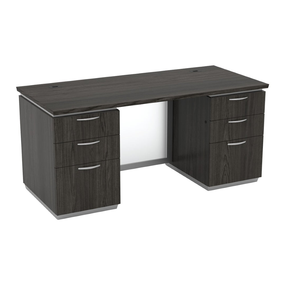 OSP Home Furnishings Tuxedo Executive Dual Pedestal Desk with Multi Drawer Storage for Professional Offices 72X36 TUXSGW-TYP2