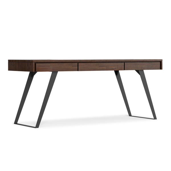English Elm Lowry Large Industrial Desk - Distressed Charcoal Brown, Solid Hardwood, Ample Workspace & Storage B136P158881