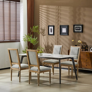 English Elm Christopher Knight Home® - [Set Of 4] French Country Dining Chairs - Vintage Cane Backrest, Soft Upholstery & Rustic Charm! N767P263677G_4