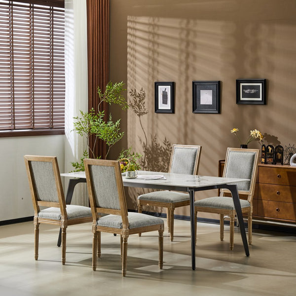 English Elm Christopher Knight Home® - [Set Of 4] French Country Dining Chairs - Vintage Cane Backrest, Soft Upholstery & Rustic Charm! N767P263677G_4