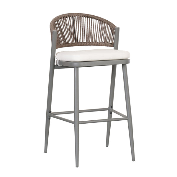 English Elm Christopher Knight Home® - Outdoor 30.25" Height Barstools Set Of 2 - Stylish Metal Frame With Scallop Backrest & Cushions N772P245120G