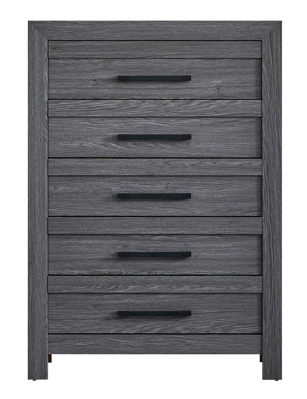 English Elm Rustica Contemporary Gray Laminated Chest with Sculptural Facade and Dovetail Drawers B078P473031