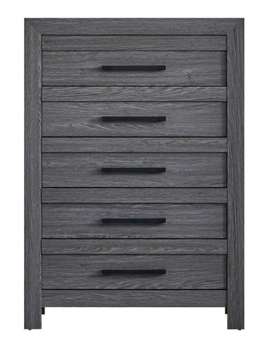 English Elm Rustica Contemporary Gray Laminated Chest with Sculptural Facade and Dovetail Drawers B078P473031