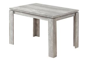 English Elm Dining Table with Reclaimed Wood Look Top and Thick Block Legs, Seats 4, Compact Farmhouse Style Grey 52 L x 35 W x 5 H B2710P218831