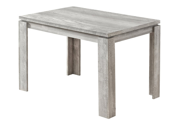 English Elm Dining Table with Reclaimed Wood Look Top and Thick Block Legs, Seats 4, Compact Farmhouse Style Grey 52 L x 35 W x 5 H B2710P218831