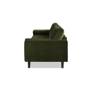 English Elm Jennifer Taylor Home - Nicholas 83.5" Mid-Century Sofa in Olive Performance Velvet — Durable Hardwood Frame, Plush Support B2719P238301