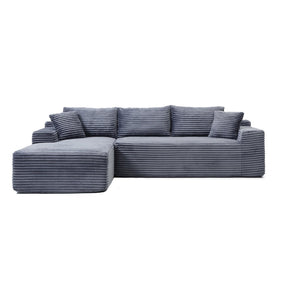 English Elm 105'' Modular Cloud Sectional Corduroy Couch Deep Seat L-shape for Living Room W1117S00336