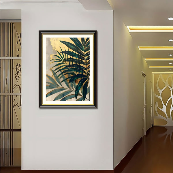 English Elm Set Of 2 Framed Tropical Palm Leaf Canvas Prints – Modern Botanical Wall Art For Any Room Decor T3976P383236-GIGA
