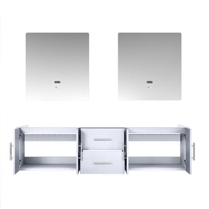 English Elm Glossy Double Bath Vanity 72" W With Led Mirrors - Modern Design, Ample Storage & Easy Installation B2731S00552
