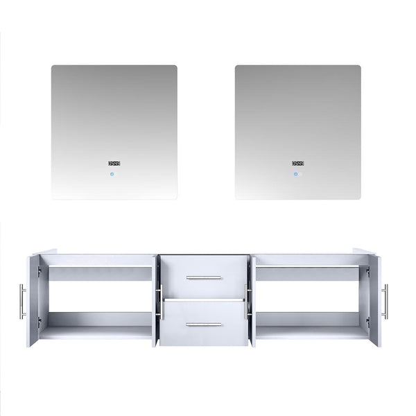 English Elm Glossy Double Bath Vanity 72" W With Led Mirrors - Modern Design, Ample Storage & Easy Installation B2731S00552