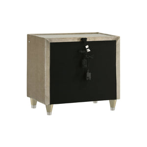 English Elm 2-drawer Quilted Velvet Nightstand with Led Lighting and Usb Charging Glam Bedroom B016P453630