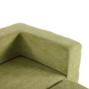 English Elm Ebern Convertible Sectional Sofa - Soft Chenille Floor Bed With Foam Comfort For Small Spaces W1829P280223