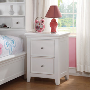 English Elm White Elegant 2-Drawer Nightstand - Chic Transitional Design With Storage For Modern Bedrooms B062P186509-GIGA