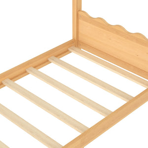 English Elm Twin House Frame Floor Bed Solid Pine Kids Room Montessori Low Profile Play Nook W1580P387836