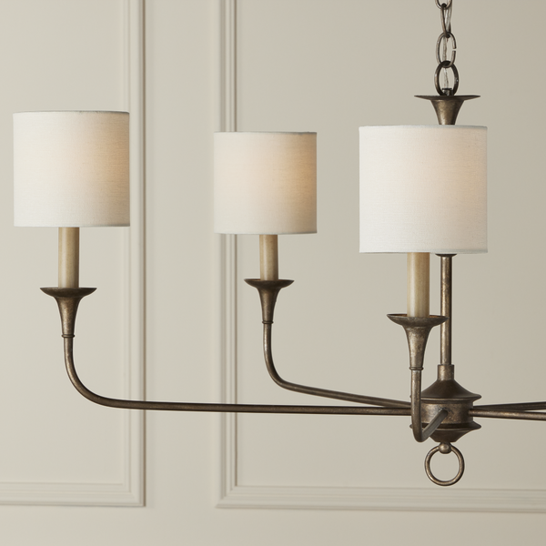 Off White Grasscloth Tapered Chandelier Shade - Handcrafted Artisan Design for Modern Elegance