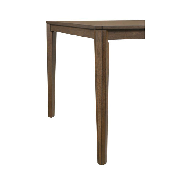 English Elm Rectangular Wooden Dining Table with Slim Tapered Legs, Beveled Top and Durable Rubberwood Finish Walnut B016P369656