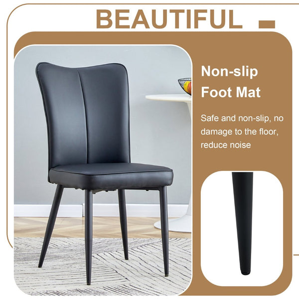 English Elm Table Set Round 42 Inch Wood Grain Mdf Dining with Glass Inset and Two Pu Chairs W1151S04494