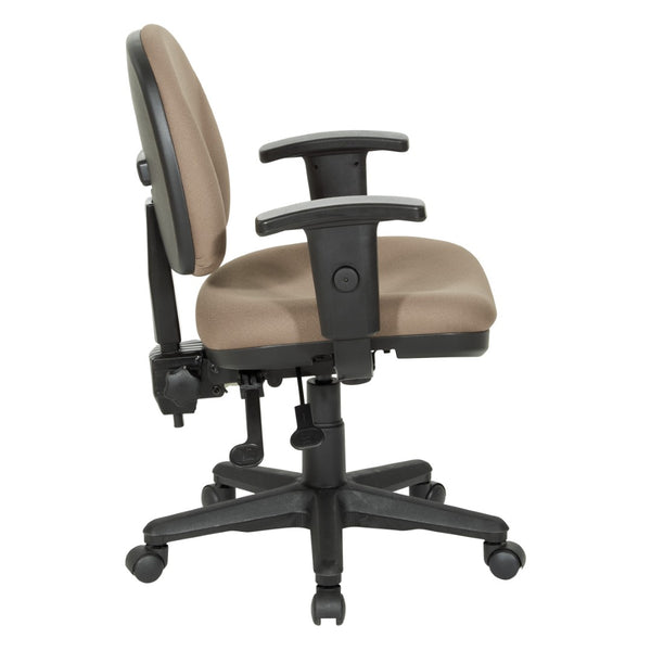 OSP Home Furnishings Sculptured Ergonomic Office Chair with Lumbar Support and Adjustable Arms for Long Days Taupe 8180-232