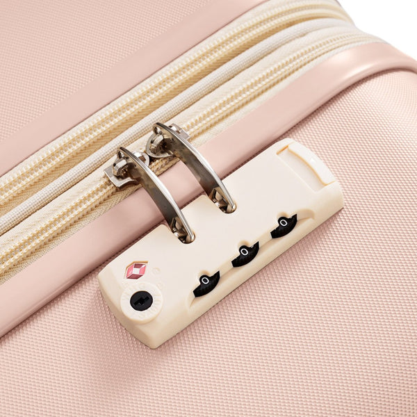 English Elm Luggage 3 Piece Abs Hard Shell Set with Usb Port Cup Holder and Spinner Wheels Pink N726P170956P