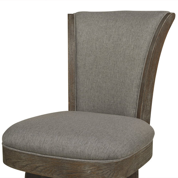 English Elm Jennifer Taylor Home - Henry 27" Armless Swivel Counter Height Bar Stool Heathered Linen Upholstered High Back Support Gray B2719P238374