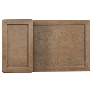 English Elm VIBE Rustic Rattan Coffee Table with 2 Tabletops, Adjustable Shelf and Spacious Drawer for Living Room Dark Brown N724P232190D