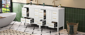 English Elm 72'' Elegant Freestanding Bathroom Vanity Set With Resin Sink, Soft-Closing Drawers & Ample Storage N710SS00012K
