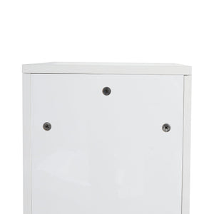 English Elm 12" Freestanding Bathroom Storage Cabinet With Soft-Close Doors & Adjustable Shelves In Glossy White W999P312104