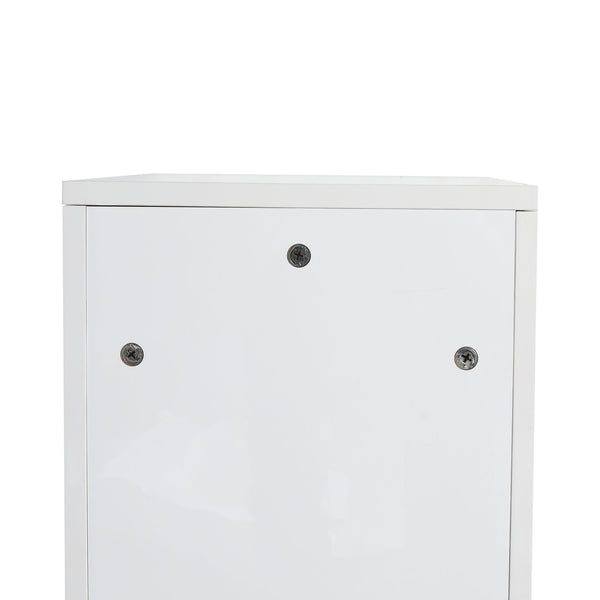 English Elm 12" Freestanding Bathroom Storage Cabinet With Soft-Close Doors & Adjustable Shelves In Glossy White W999P312104