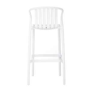 English Elm Outdoor Stackable Armless Barstools Set of 2 Uv Resistant Slat Back Patio Seating White N780P199452W
