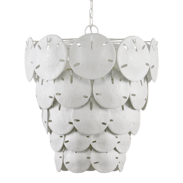 Tulum Coastal White Chandelier by Marjorie Skouras - Elegant Bone China Design, Adjustable & Stylish