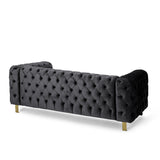 Christopher Knight Home® - Noble House - Keyser Modern Glam Tufted Velvet 3 Seater Sofa