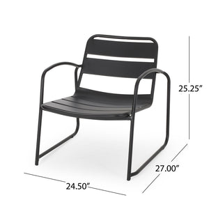 English Elm Christopher Knight Home® - CONRAD Chair with Sleek Iron Frame, Comfortable Curved Seat, Durable Outdoor/Indoor Accent Seating Matte Black 65197.00BLK