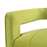 Christopher Knight Home® - Noble House - - Modern Velvet Accent Chair With Ribbed Detail, Luxury Curved Fully Upholstered Accent Chair, Green (No Assembly Needed)