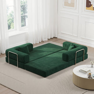 English Elm 78.8Inch Modular Sectional Sofa Bed - Versatile Green Corduroy Furniture For Living Room & Bedroom W3147P278115