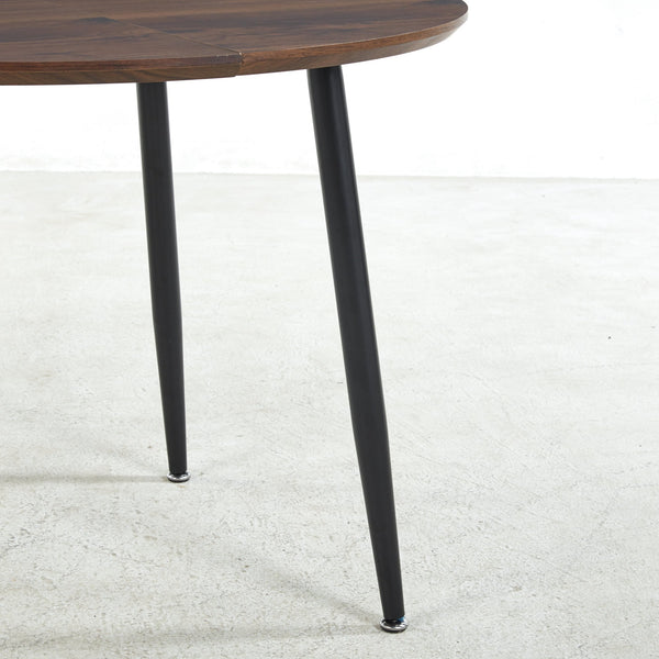 English Elm Extensible Walnut Extendable Table with Black Metal Legs – Versatile Dining, Office & Coffee Table (180cm) W234P235272