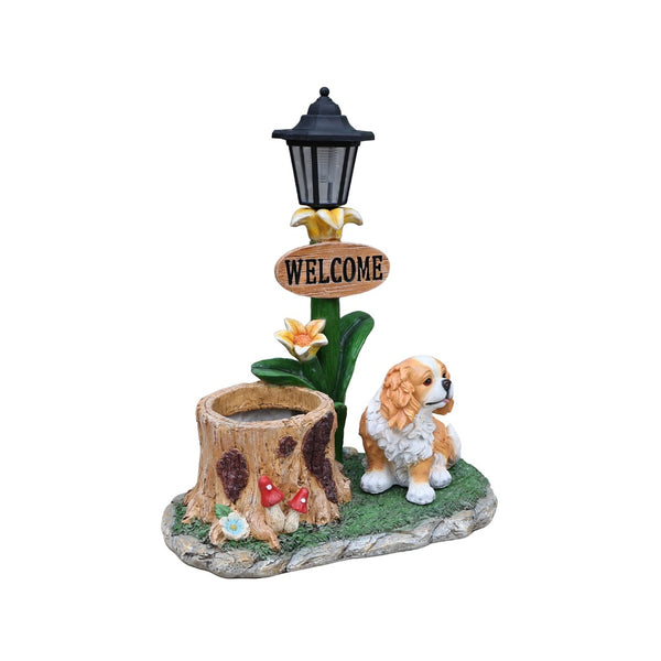 English Elm Sitting Corgi Resin Planter Sculpture Whimsical Porch Garden Decor with Succulent Cavity W5398P464242