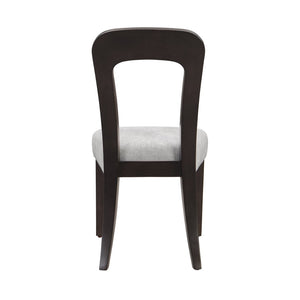 English Elm Dining Side Chairs Set of 2 Gray Chenille Upholstered with Rubberwood Legs for Kitchen N779P236958E