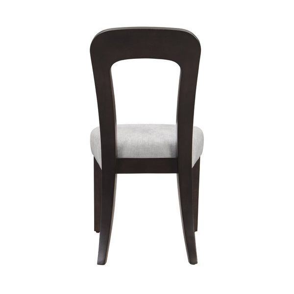 English Elm Dining Side Chairs Set of 2 Gray Chenille Upholstered with Rubberwood Legs for Kitchen N779P236958E
