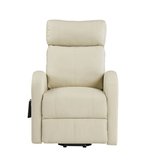 English Elm Ricardo Beige PU Power Lift Recliner with Pocket Coil Seat, Wired Remote, Durable Metal Frame B2726P405679