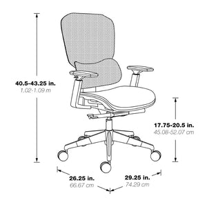 OSP Home Furnishings Mesh Back Ergonomic Manager Chair with Lumbar Support and Adjustable Arms for Office Use 71142M-3