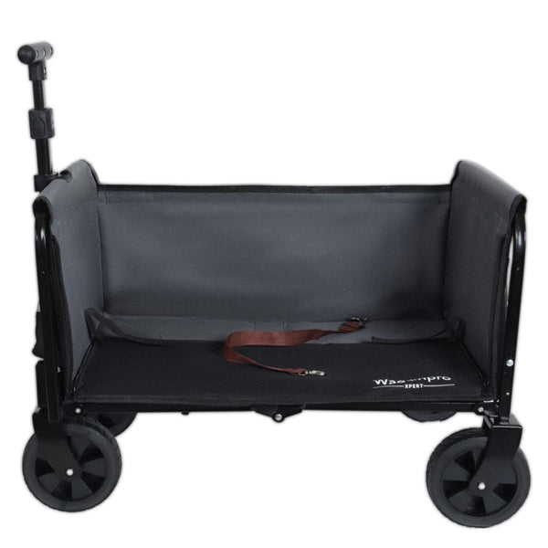 English Elm All-in-one Folding Camping Wagon with Bench Seating Storage and Pet Tether Outdoor Black+ Gray W2932P312713